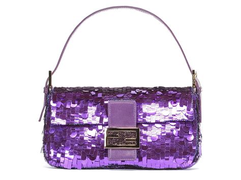 fendi baguette purple sequin